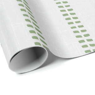 Papier Cadeau Cottagecore rayures de lin simple décor de cabane 