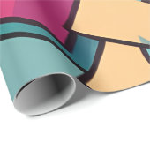 Papier Cadeau Cotton Candy Art Abstrait (Coin rond)