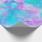 Papier Cadeau Cotton Candy Pink & Blue Watercolor Wash Stain (Coin)