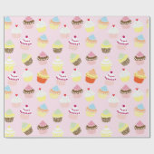 Papier Cadeau Coucakes Motif Pastel Pink (Plat)