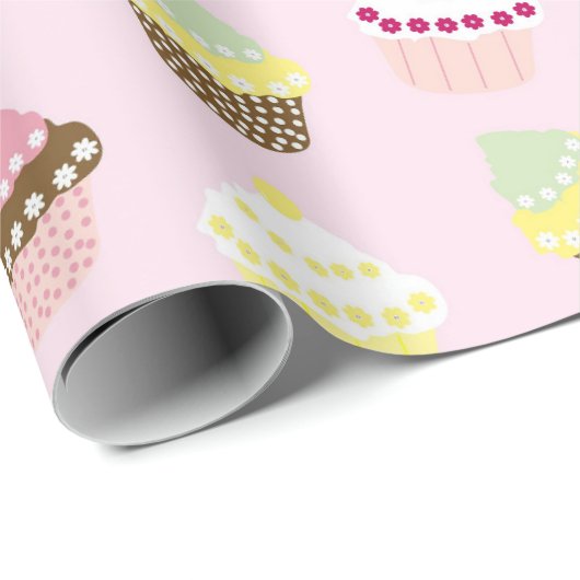 Papier Cadeau Coucakes Motif Pastel Pink (Coin rond)