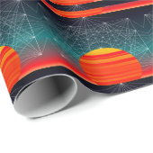 Papier Cadeau Couche de vague géométrique (Coin rond)