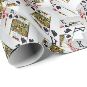 Papier Cadeau "Couche royale : Une pile de cartes de poker des r