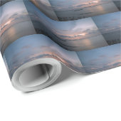 Papier Cadeau Coucher de soleil à la plage (Coin rond)