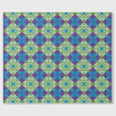 Papier Cadeau Coucher de soleil bleu vert (Plat)