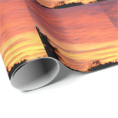 Papier Cadeau Coucher de soleil clair et nuageux orange, (Coin rond)