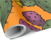 Papier Cadeau Coucher de soleil dans le désert (Coin rond)