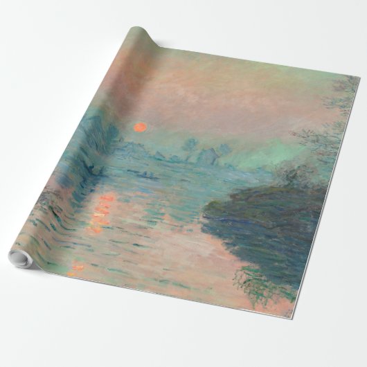 Papier Cadeau Coucher de soleil de Monet sur la Seine Impression (Déroulé)