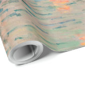 Papier Cadeau Coucher de soleil de Monet sur la Seine Impression (Coin rond)