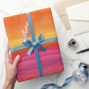 Papier Cadeau Coucher de soleil dégradé orange rose ciel motif a