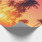 Papier Cadeau Coucher de soleil des arbres tropicaux (Coin)