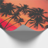 Papier Cadeau Coucher de soleil des palmiers tropicaux (Coin)