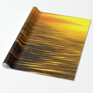 Papier Cadeau Coucher de soleil doré sur papier d'enveloppement 