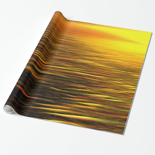 Papier Cadeau Coucher de soleil doré sur papier d'enveloppement  (Déroulé)