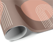 Papier Cadeau Coucher de soleil Retro Blush (Coin rond)