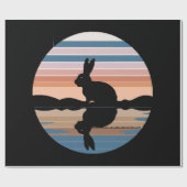 Papier Cadeau Coucher de soleil rétro de lapin (Plat)