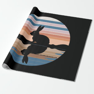 Papier Cadeau Coucher de soleil rétro de lapin