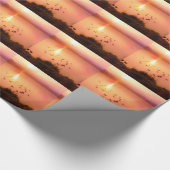 Papier Cadeau Coucher de soleil rose et de lac de pêche (Coin)