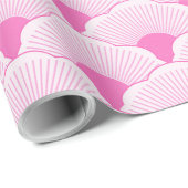 Papier Cadeau Coucher de soleil, rose tonique, texture béton (Coin rond)