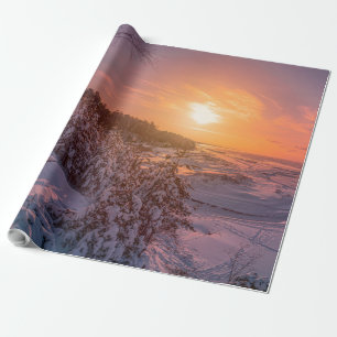 Papier Cadeau Coucher de soleil sur la côte de la mer des neiges