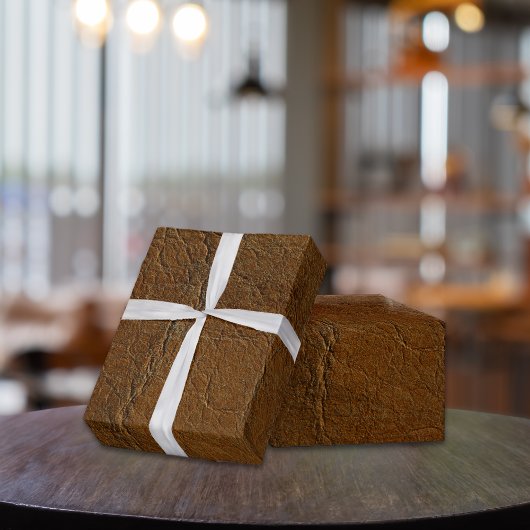 Papier Cadeau Coucher de soleil Tan Look en cuir