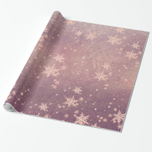 Papier Cadeau Coucher de soleil violet à bec bleu rose or