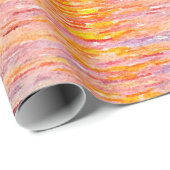 Papier Cadeau Coucher d'or Soleil Mandala Aquarelle Mer (Coin rond)