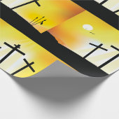 Papier Cadeau Coucher du soleil Croix religieuse