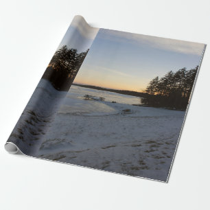 Papier Cadeau Coucher du soleil d'hiver