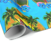 Papier Cadeau Coucher du soleil tropical (Coin rond)