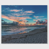 Papier Cadeau Coucher du soleil tropical d'océan de plage (Plat)