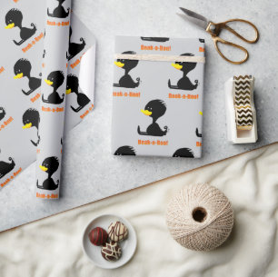 Papier Cadeau Coucou ! Canard de dessin animé mignon avec un jeu