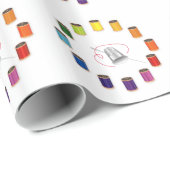 Papier Cadeau Coudre, tondre, aiguilles et filetage (Coin rond)