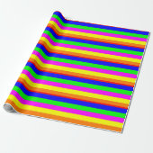Papier Cadeau Couleur agréable rayé (Déroulé)