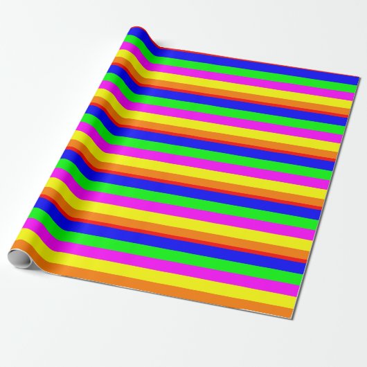 Papier Cadeau Couleur agréable rayé (Déroulé)