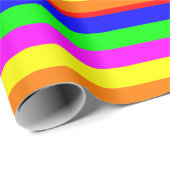 Papier Cadeau Couleur agréable rayé (Coin rond)