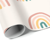 Papier Cadeau Couleur arc-en-ciel mignon (Coin rond)