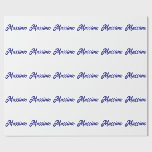 Papier Cadeau Couleur bleu profond Calligraphie moderne simple d (Plat)