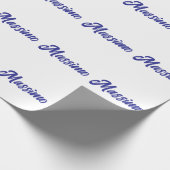 Papier Cadeau Couleur bleu profond Calligraphie moderne simple d (Coin)