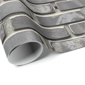 Papier Cadeau Couleur ciment gris de mur de brique (Coin rond)