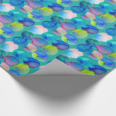 Papier Cadeau Couleur cool bleu aquarelle art abstrait (Coin)