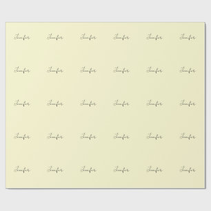Papier Cadeau Couleur crème élégant moderne minimaliste nom simp