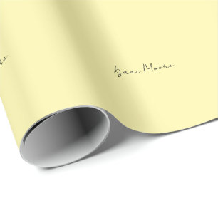 Papier Cadeau Couleur Crème Élégant Nom de Calligraphie Simple