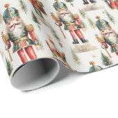 Papier Cadeau Couleur d'aquarelle de noisette de Noël carrelée (Coin rond)