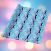 Papier Cadeau Couleur de flambeau de neige chevelu avec son nom