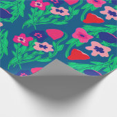 Papier Cadeau Couleur de fleurs d'impression Riso (Coin)