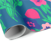 Papier Cadeau Couleur de fleurs d'impression Riso (Coin rond)