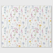 Papier Cadeau Couleur de l'eau motif floral (Plat)