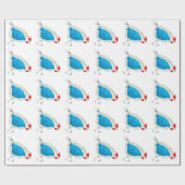 Papier Cadeau Couleur d'eau des poulets mignons (Plat)