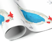 Papier Cadeau Couleur d'eau des poulets mignons (Coin rond)